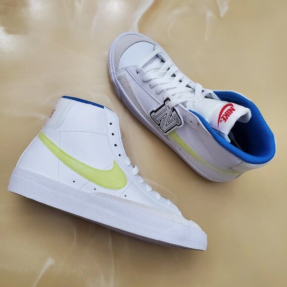 Nike Blazer Mid 77 (GS) Shoe Size 5Y White/Light Lemon Twist Style DQ1042 100 - Picture 8 of 13